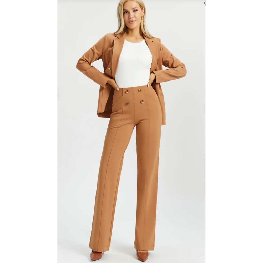 Betabrand NWOT Atlantic Pant Wide Leg Dress Pant Yoga Pants Small Petite Nutmeg